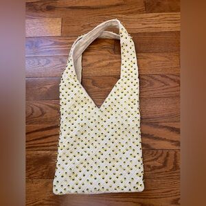 Zara Pineapple Beaded Medium Shoulder Bag